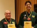 Norm Fusaro, W3IZ, and Sean Kutzko, KX9X, with their plaques from the Ohio Section, in recognition of their work with the NPOTA program.